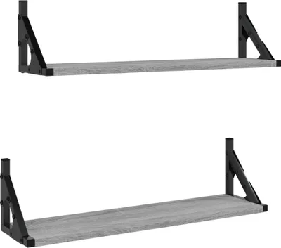 Produktbild von vidaXL Wandregale 2 Stk. Grau Sonoma 60x15x15,5 cm