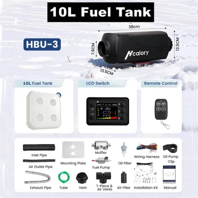 Produktbild von Diesel-Standheizung - HBU-3 - Split-Bauweise - 12 V - 5000 W - 10-l-Kraftstofftank - LCD-Schalter - Automatischer Start/Stopp