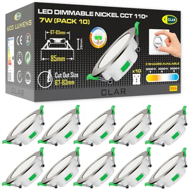 Image de Spot LED Dimbare 7W, 3 couleurs, nickel, lot de 10