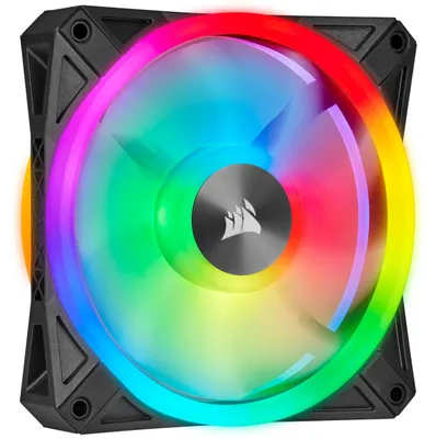 Produktbild von Corsair iCUE QL120 RGB, Ventilator, 12 cm, 1500 RPM, Schwarz, Weiß