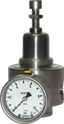 Produktbild von Riegler Edelstahl-Druckregler, 1.4404, rücksteuerbar, G 1/4, 0,5 - 8 bar