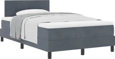 Obrázok produktu pre Posteľ s pružinovým rámom Tmavo šedá 120 x 200 cm Zamat