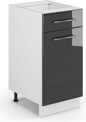 Produktbild von Vicco Küchenunterschrank Fame-Line, 40 cm ohne Arbeitsplatte, Anthrazit Hochglanz/Weiß