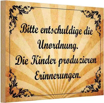 Produktbild von vianmo Holzschild 12x18 cm Bitte entschludige die Unordnung