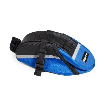 Zdjęcie produktu dla Sakwa rowerowa podsiodłowa wodoodporna torebka na rower niebieska z odblaskiem