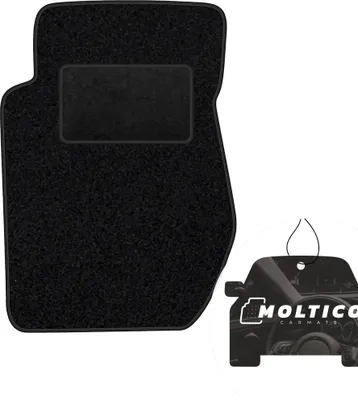 Produktbild von moto-MOLTICO Fahrer Fußmatte Auto Velours Fahrerseite Autoteppiche Schwarz Fahrermatte 1-teilig passend für Kia Sportage I 1994-2004