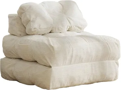 Produktbild von 1-Sitzer Schlafsofa – 3-in-1 Klappbarer Schlafsessel mit Kissen – Beige – Multifunktionale Schlafcouch für kleine Räume