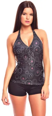 Produktbild von Neckholder Damen Tankini Set mit Hotpants 2tlg. Badeanzug f5539 Farbe: A(1074)-H