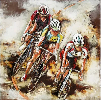 Produktbild von 3D-Metallbild - Motiv: Rennrad - 100 x 100cm