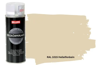 Produktbild von OELLERS Premium Heizkörperlack Spray RAL 1015 Hellelfenbein – 400 ml Sprühlack glänzend | Hitzebeständige Heizkörperfarbe | Hochdeckende Sprühfarbe