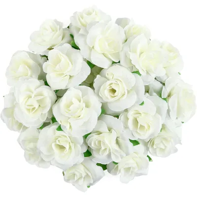 Productafbeelding van Kunstbloemkoppen, rozen, lichtgeel, Ø 4 cm, 50 stuks, voor decoratie en knutselen