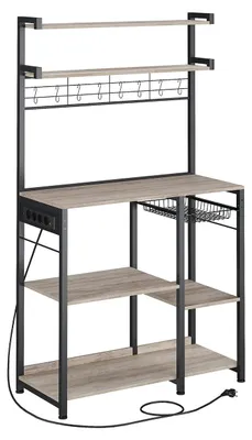 Produktbild von Kuchenregal – Stahl und Spanplatte – 40 x 90 x 165,5 cm – Schwarz/Greige