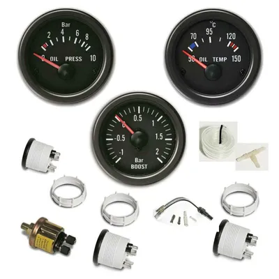 Produktbild von JOM Zusatzinstrument Öldruckanzeige Öltemperatur Ladedruck Anzeige schwarz 52mm
