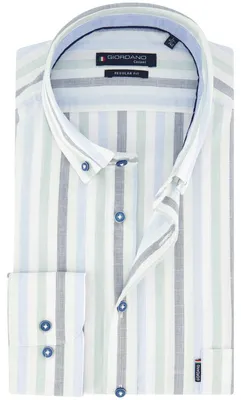 Produktbild von Blau grün gestreiftes Hemd Giordano mit Brusttasche