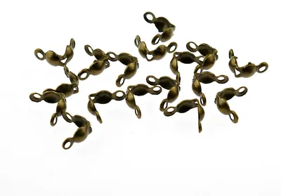 Produktbild von Vintageparts 50 Endkappen für dünne Bänder antik Bronze, 3 mm