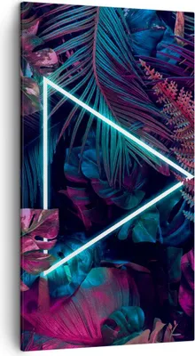 Produktbild von Bild auf Leinwand - Leinwandbild - Einteilig - Leuchtend Dreieck Blätter - 45x80cm - Wand Bild - Wanddeko - Wandbilder - Leinwanddruck - Bilder - Wanddekoration - Leinwand bilder - PA45x80-4563