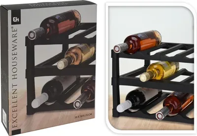Produktbild von Excellent Houseware Weinflaschenhalter, Polypropylen, 39 x 30 x 25 cm, schwarz