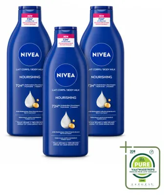 Productafbeelding van 3 x NIVEA Body Lotion - voor droge tot zeer droge huid - 400 ml - Voordeelverpakking - 3 stuks