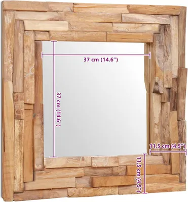 Produktbild von Dekorativer Spiegel Teak 60 x 60 cm Quadratisch