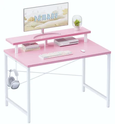 Computerbureau mit Monitorstandaard, 80x45x74 cm, Rosa
