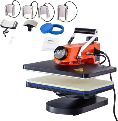 Productafbeelding van Warmtepersmachine 8-in-1 - multifunctionele textiel- en mokkenpers met 38 x 29 cm plaat en digitaal scherm