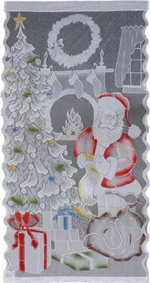 Image de Christmas Lace Curtains LED Light Santa Claus Half Blackout Curtains Living Room Bedroom Home Decor