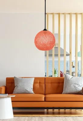 Immagine prodotto di Opviq, 190- 190FLH, Arancione, Marrone, Lampadario, Lampadario in iuta fatto a mano
