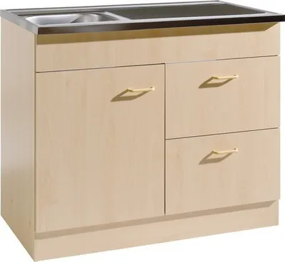Produktbild von Held Möbel Spülenschrank inkl Spüle Start BxTxH 100 x 50 x 85 cm buche matt zerlegt 953.8002