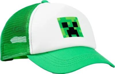 Obrázek produktu pro Minecraft – kšiltovka pro chlapce, zaoblená hlava NS9679 (jednotná velikost) (zelená/bílá)