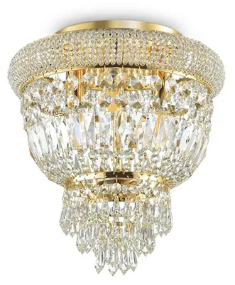 Obrázok produktu pre Klasické stropné svietidlo Dubaj Metal-Crystal Brass 3 svetlá E14