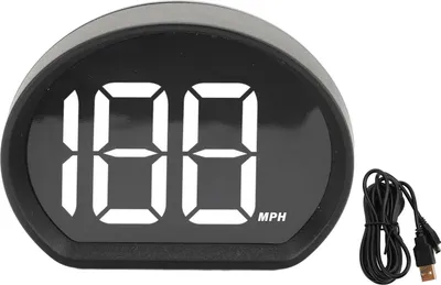 Obrázek produktu pro Univerzální tachometr HUD do auta USB kabel plug and play velké písmo LED GPS Digital pro všechny vozy X3 White MPH
