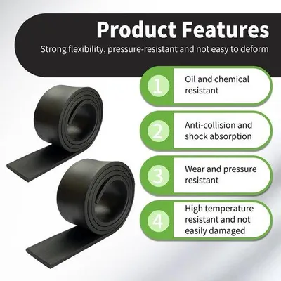 Produktbild von Massiver Antislip-Rubber-Mat 3 mm - 1 m lang - Isolationsmatte - Anti-Vibrationsmatte - Ideal für Türen/Fenster - Massiver Gummi-Mat