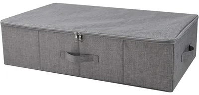 Productafbeelding van Opbergbox voor onder het bed, inklapbaar, 70x40x18 cm, donkergrijs