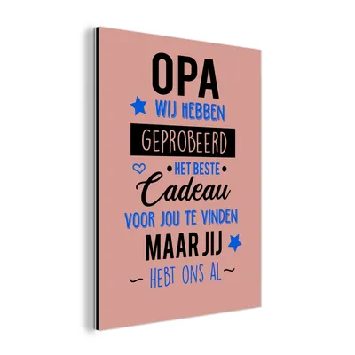 Obrázok produktu pre Nástenná dekorácia Kovový kovový obraz Wall Art 30x40cm Príslovia - Dedko, už nás máš - Quotes - Grandpa Muchowow Hliníkové obrazy