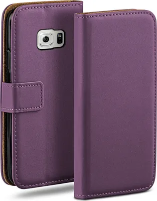 Produktbild von moex® Book Case kompatibel mit Samsung Galaxy S6 - Hülle 360 Grad klappbar, Lila