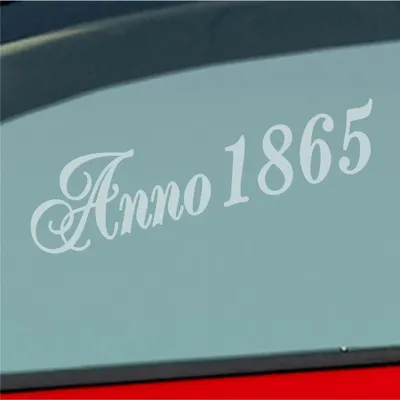 Produktbild von Auto Aufkleber Deko Home ANNO 1865 Vintage 20x5 cm Milchglas Sticker Heckscheibenaufkleber