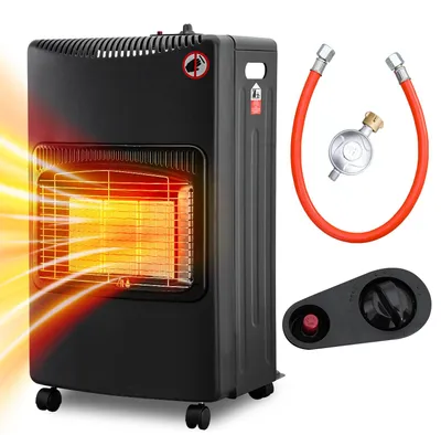 Produktbild von Vigevee Gasheizer 4200W Keramik, 3 Heizstufen, ODS & Kippschutz, inkl. Druckregler und Schlauch, 4 Rollen