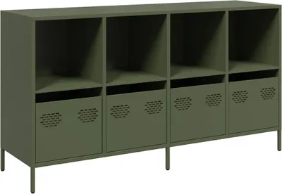 Produktbild von Sideboard Olivgrün 135x39x73,5 cm Kaltgewalzter Stahl