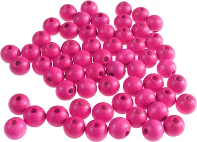 100 Holzperlen rund 12x11mm Bohrung 4mm Perlen Holz Farbwahl pink