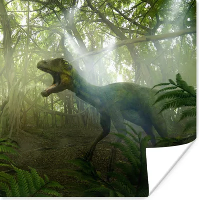 Produktbild von MuchoWow® Poster Dinosaurier - Dschungel - Pflanzen 75x75 cm - Wand Dekoration