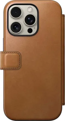 Immagine prodotto di Custodia per cellulare con sportello per iPhone 16 Pro, Nomad Modern Leather Folio con MagSafe, marrone