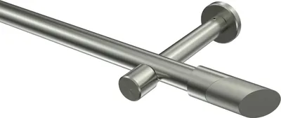 Produktbild von Interdeco Gardinenstange / Vorhangstange Edelstahl-Optik, Typ Prestige Verano (Schräge Bicolor) ohne Ringe, 20 mm Ø 1-läufig, 140 cm