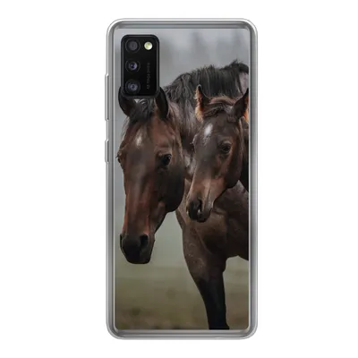 Produktbild von MuchoWow® Handyhülle Schutzhülle Hülle für Samsung Galaxy A41 Pferde - Nebel - Landschaft Silikon Softcase Handy Hülle - Mobiltelefon