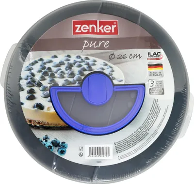 Immagine prodotto di Zenker Pure Springform mit Haube und Tragegriff, Spring Form, Backform, Kuchenform, Ilag Special, Schwarz, Ø 26 cm, 3979