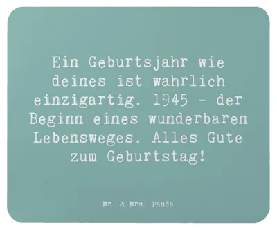 Produktbild von Mr. & Mrs. Panda Mousepad Spruch 1945 Geburtstag - Meeresbrise - Geschenk, liebevolle Geschenke, wunderbarer Lebensweg, mousematte, historische Geburtstagsgeschenke