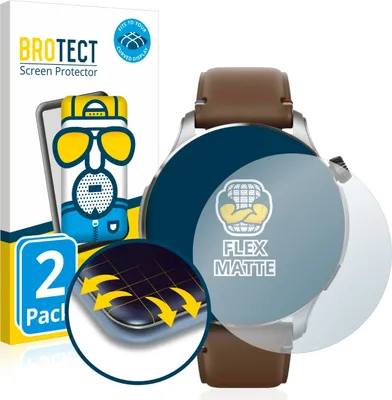 Produktbild von 2x BROTECT Fullscreen Schutzfolie für Huami Amazfit GTR 4 Displayschutz Folie Fullcover Matt Entspiegelungsfolie