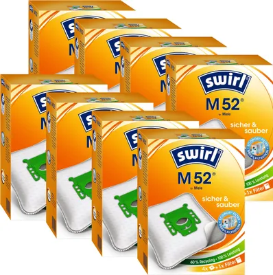Produktbild von 8 x Swirl Staubsaugerbeutel M 52  MicroPor Staubbeutel Microvlies