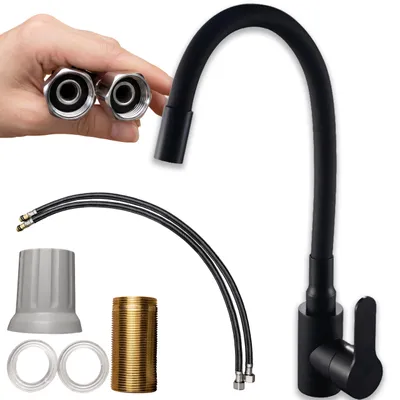 Imagen del producto de KRUMAD: Grifo de cocina, , para fregadero, con manguera, grifo moderno para fregaderos de cocina, Imagen generada por IA