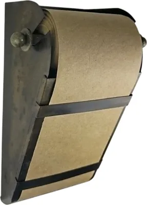 Produktbild von Retro Notizrollenhalter aus Metall - 15m Notizblock mit Ersatzrolle