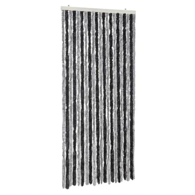 Zdjęcie produktu dla Zasłona przeciwko owadom, szaro-czarna, 90x200 cm, szenilowa